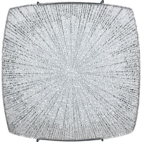 Plafoniera 1xE27 Ganci Cromo Vetro Lastra Diamantino Decoro Tagli E-Energy Mina (1/2)