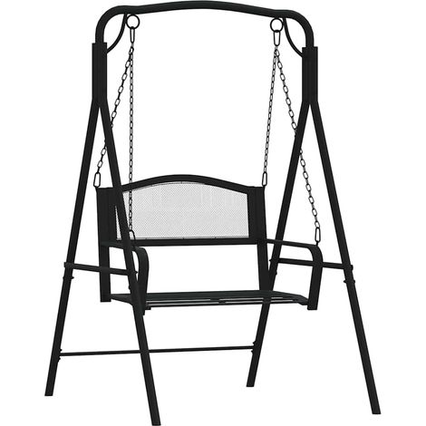 Banco mecedor de acero negro 124 cm vidaXL (1/5)