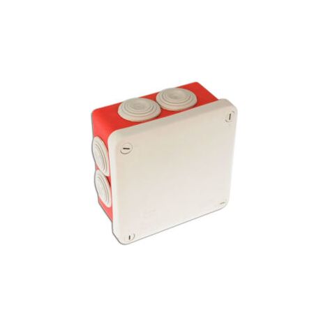 Boite de dérivation étanche à fond rouge - IP55 - 960°C - SUM'OHM 105x105x55mm - 7 entrées (1/2)