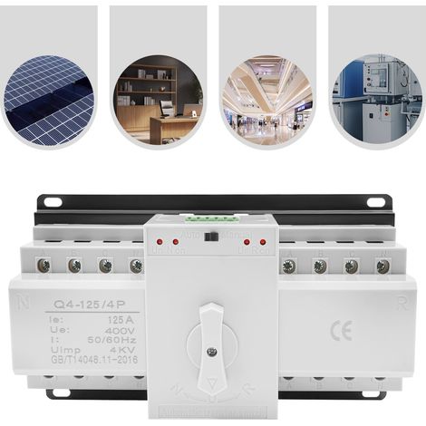 GCQ4-125/4P Commutateur de transfert automatique à double alimentation, commutateur de transfert automatique d'alimentation de secours pour onduleurs et installations solaires (1/5)