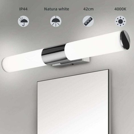 Lampe pour Miroir de salle de bain - 12W LED Applique 46 CM, lumire blanche,bain lampe de maquillage clairage mural tanch, Non Scintillement, Super Lumineux, Lampe de mur chambre pour Maquillage