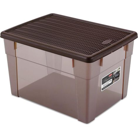 SCATOLA MULTIUSO 'ELEGANCE BOX' XL cm 39 x 29 x h 24 moka/moka - STEFANPLAST