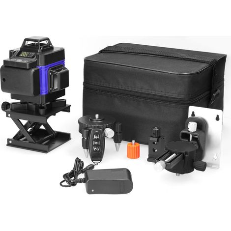 Niveau Laser 4D 16 Lignes Autoniveauur - Kit Professionnel Complet avec Trépied, Télécommande, 2 Batteries et Sac - Pour Chantier, Construction et Rénovation
