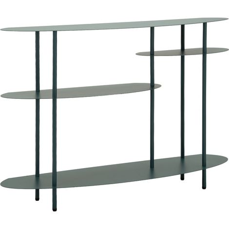Console Saturno Plus in metallo ottanio — 3 ripiani ovali 118x34x82 cm