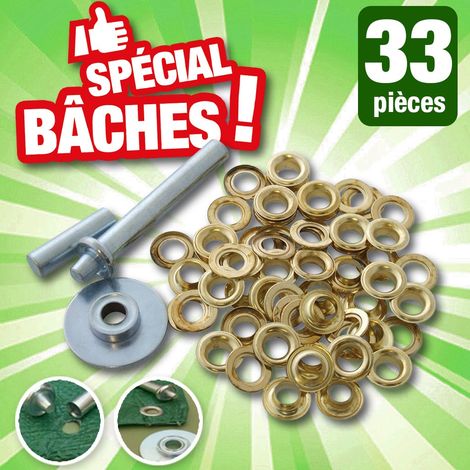 Kit de 30 oeillets spécial bâches, avec embout perceur (1/2)