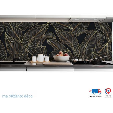 Crédence : Feuilles dorées 3 - Alu composite - 120 - 60 (1/3)