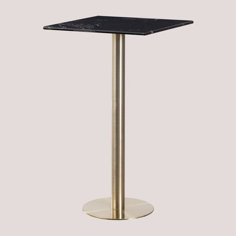 Table Haute de Bar Carrée en Marbre (60x60 cm) Cosmopolitan SKLUM          Or champagne