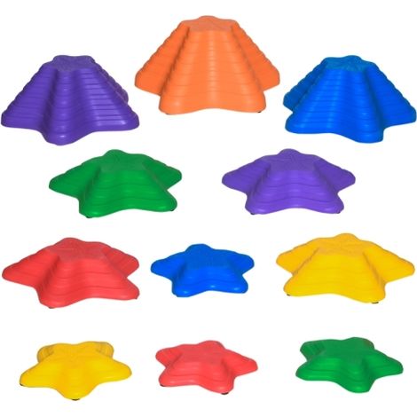 11-Piece Starfish Balance Stepping Stones for Kids - Non-slip, stackable garden toys to enhance toddler balance indoors and outdoors.