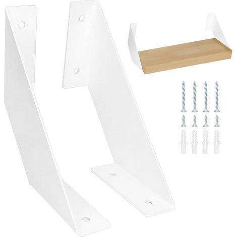 Shelf Brackets, Metal Square 15 cm, Colour: White (1/5)