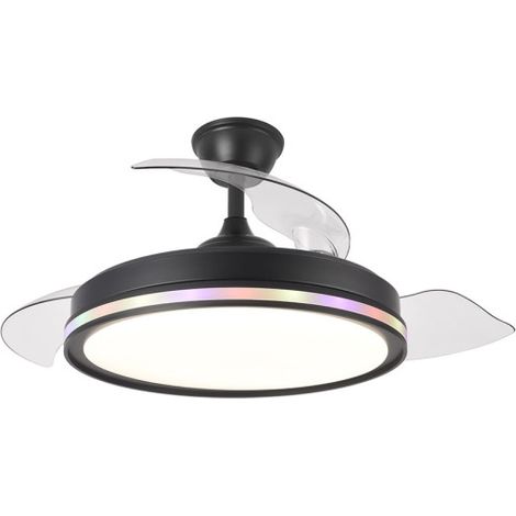 FABRILAMP Ventilador Dc 59+7w Cacique Negro 3asp 107d 6980lm 3000-4500-6500k+rgb Remo+r.int+memo+temp Ecoiluminaled