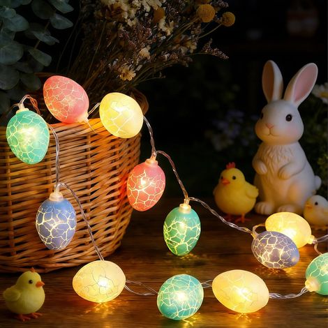 Guirlande Lumineuse Pâques 3 m 20 LED Oster Egg Lights,LED œufs de Pâques Batterie,Guirlande œufs Multicolores Warm White,Décoration Printemps Intérieur & Extérieur,Décor de Fête Jardin Fenêtre (1/5)