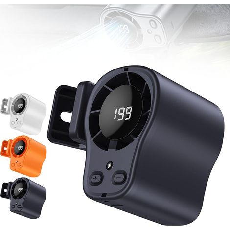 Ventilateur de voiture à pince 2026 avec affichage LED, rotation à 360°, ventilateur turbo rechargeable par USB, mini ventilateur sans balais haute vitesse pour voiture, travail et camping