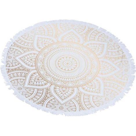 Serviette de plage ronde à séchage rapide, serviette de plage Mandala modèle abstrait, tapis de yoga, serviette de douche, (1/5)