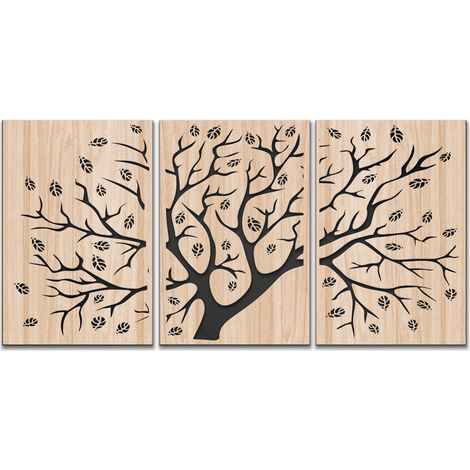 SFIORITURA 100x50 cm - Tableau décoratif LASERCUT composite bois et PVC - Dimension : 100x50 cm (1/3)