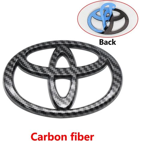 Logo 3D en ABS (fibre de carbone, 110 x 75 mm) - 1 pièce. Compatible avec les modèles Toyota Corolla, Camry et RAV4 (calandre, capot, pare-chocs arrière, coffre). (1/5)