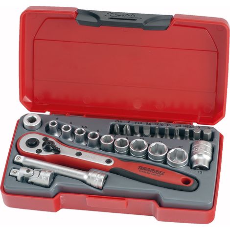 Teng T1424 - Set manicotti 1/4" sistema metrico (24 pezzi)