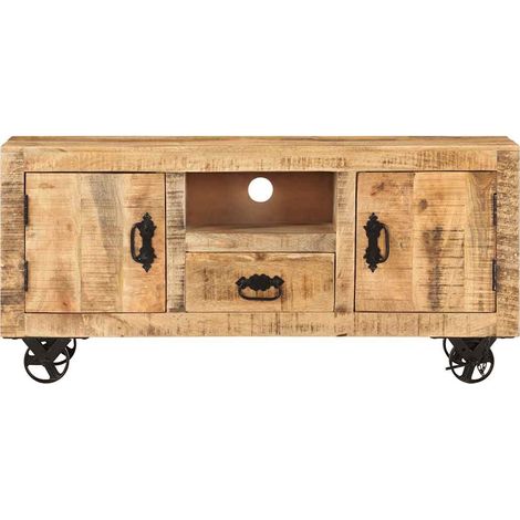 Maison Exclusive - TV-Schrank Raues Mangoholz 110x30x50 cm (1/5)