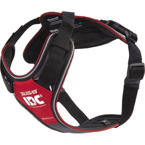Julius-K9, Pettorina IDC Longwalk, Rosso-Grigio, Taglia: M