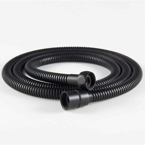 1-piece 1.5 m stainless steel flexible shower hose, brass fittings, anti-kink shower head hose, flexible shower hose – black (1/4)