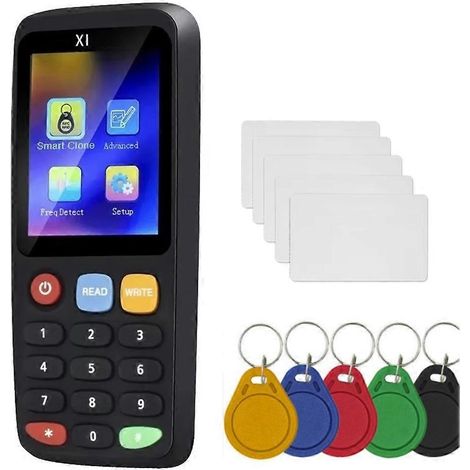 Décodeur/lecteur/enregistreur NFC RFID à puce intelligente X7 + 5 cartes CUID + 5 porte-clés UID 125 kHz 13,56 MHz Carte de clonage de badge (1/5)