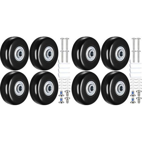 4 Pcs Roulettes de Valise 50x18mm en Caoutchouc pour Bagages et Trolleys (Lot de 2) (1/5)