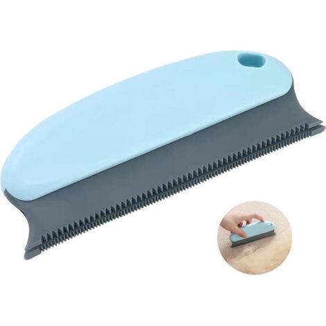 Brosse nettoyante pour poils d'animaux, nettoyeur de poils de chat, nettoyeur professionnel pour canapés et meubles (bleu) (1/5)
