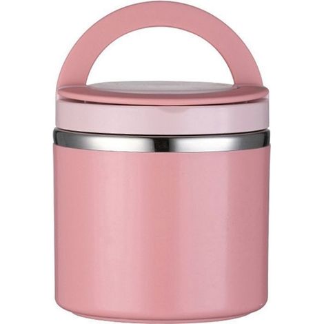 Lunch Box Isotherme 1000ml Rose - Récipient Repas Chaud en Acier Inoxydable - Conservation 2h - Poignée Transport (1/5)