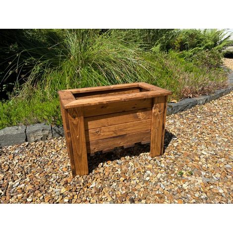Multi Pack of 3 - Prestbury Raised Rectangular Regular Trough - Timber - L33 x W57 x H42 cm - Minimal Assembly Required
