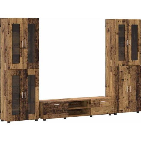 Conjunto de mueble de TV con cajón FLORIN 3 pcs Madera vieja vidaXL