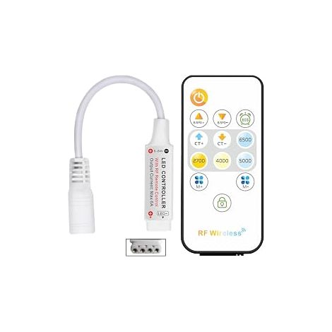 RF Remote Control 13 Keys for LED Temperature Dimmer 2700K-6500K Miniature Controller 5V-24V 6A Compatible LED Strips (1/5)