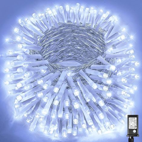 Guirlande Lumineuse LED 50M, 1000 LED, 8 Modes d'Éclairage, Étanche IP55, Blanc 4000K, Télécommande Sans Fil, Intérieur/Extérieur (blanc, 1000led)