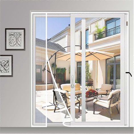 Moustiquaire magnétique pour porte, compatible avec les portes de 81 x 203 cm (32 x 80 pouces), réversible (ouverture gauche/droite), en polyester amélioré empêchant les petits animaux de griffer la p (1/5)