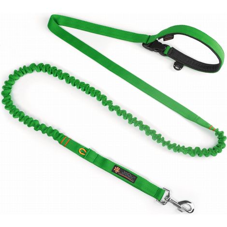 JoQu® Two Runners Leash stoßdämpfende Hundeleine grün