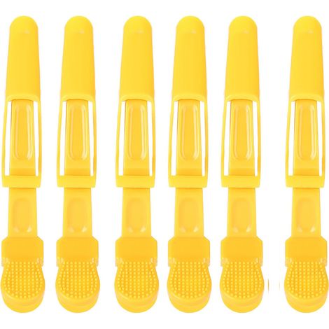 Lot de 6 pinces à cheveux crocodile antidérapantes à une seule griffe, jaunes (1/5)