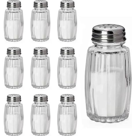 10er-Pack Salz- und Pfeffermühle, kleine Salz- und Pfeffermühle aus Glas für den Küchengebrauch. (1/5)