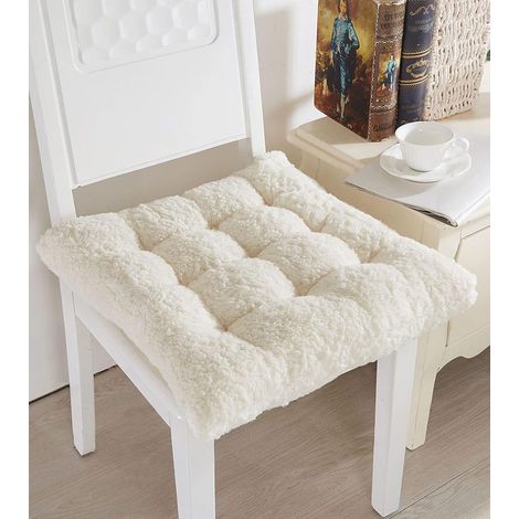 Comodo cuscino per sedia, morbido e soffice, perfetto per la meditazione a casa e in ufficio (40 cm, quadrato color avorio). (1/2)