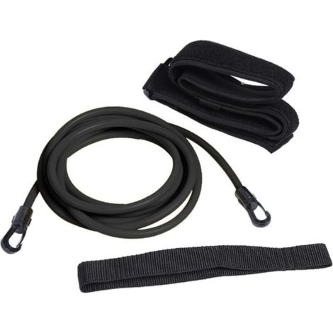 Ceinture d'entraînement de natation élastique avec corde de 4 m pour piscine, noir - Accessoire d'entraînement aquatique (1/5)