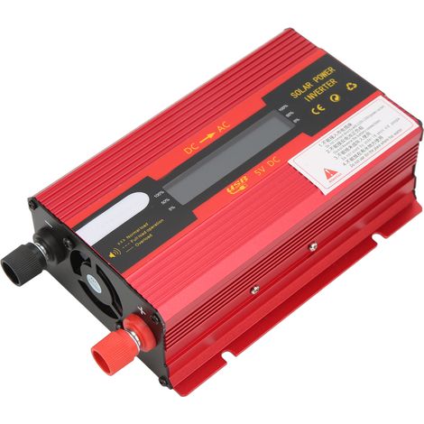 Convertisseur de puissance 420W crête 1000W, 12V/24V vers 220V 50Hz, onde sinusoïdale modifiée, alarme de basse tension, écran LCD, pour maison et voiture (1/5)