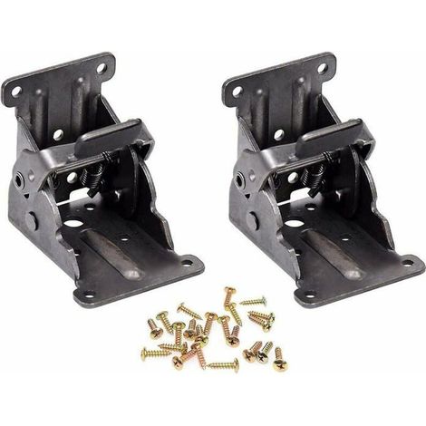 Lot de 2 Charnières Autobloquantes pour Pied Support Rabattable, Convient pour les Ferrures de Pieds et Goussets de Table Pliante. (1/4)