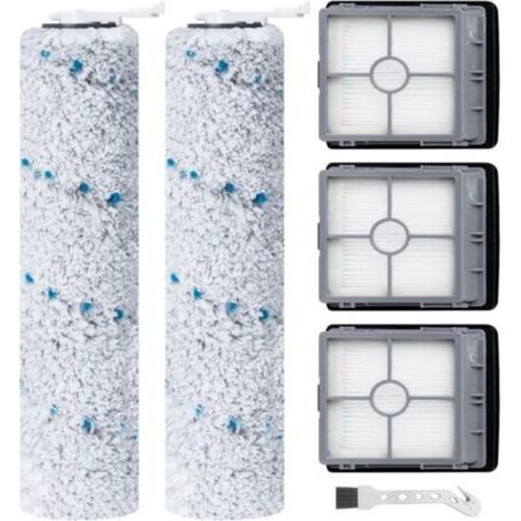 Pr Rollo de cepillo de repuesto y filtro HEPA para aspiradora BISSELL CrossWave X7 Plus Wireless Pet 2955N, 3479N, 2 rollos de cepillo, 3 filtros HEPA, 1 cepillo de limpieza (1/4)