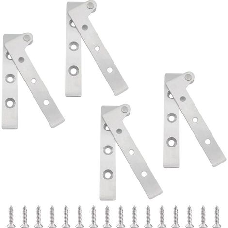 Lot de 4 charnières pivotantes, rotatives à 360 degrés, en acier inoxydable, pour porte de placard, fenêtres (1/4)