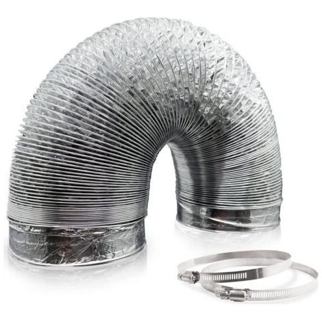 Tuyau ventilation en aluminium de 150 mm pour hotte aspirante, ventilateur tubulair(5 mètres de longueur)