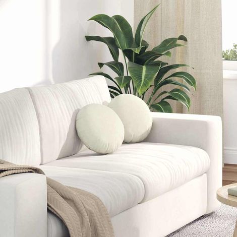 Sitzkissen 2 pcs Creme Ø30 x 13 cm Samt