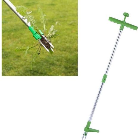 DéSherbeur Debout, Extracteur De Mauvaises Herbes Portable avec 3 Griffes à Long Manche Tueur De Racines De Pelouse De Jardin Outil De Suppression De DéSherbeuses Manuel Accessoire De Jardin