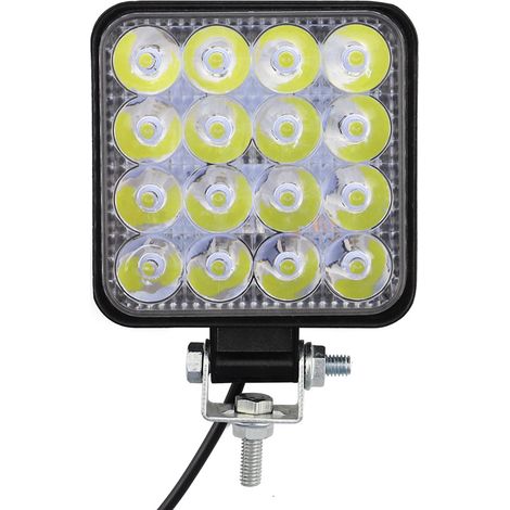 Lampe de travail voiture 16LEDs 48W Barre lumineuse Flood Beam light Reverseing Light For Off Road SUV Truck (1/5)