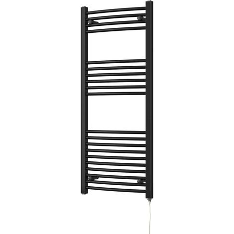 Zennor - Black Electric Towel Rail H1200mm x W500mm Curved 500w Standard (1/3)