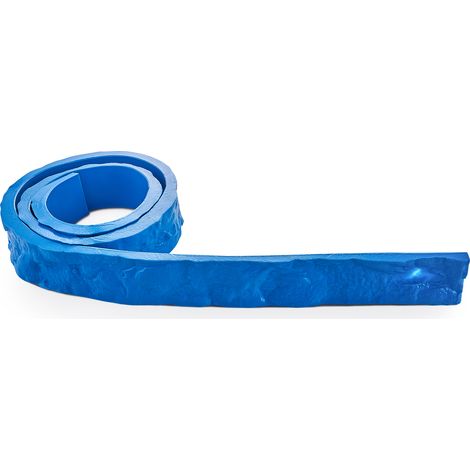 Mophorn Betonstempel, 91" x 3", rechteckige Polyurethan-Steinfliesen-Strukturmatte, nahtlose Schieferboden-Betonstrukturhaut für dekorative Außenflächen, blau