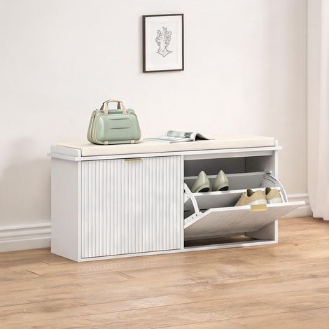 Console blanco en MDF 104 x 26 x 47,5 cm (1/5)
