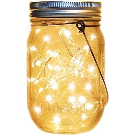 Gguirlandes Lumineuses Solaires, 2 Lots de Lanternes Solaires à Suspendre Etanches IP65 30LED avec Poignées Batterie Rechargeable pour Décoration Extérieure Jardin Arbre Maison( Blanc Chaud) (1/5)