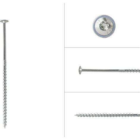 Tellerkopfschrauben Verzinkt 6 x 180 mm Torx 30 - Schachtel 50